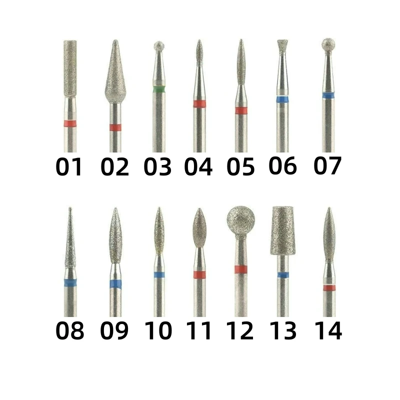 10 pièces/ensemble cuticule propre diamant foret à ongles ensemble électrique lime à ongles Machine cuticule bits diamant ongles outils manucure pédicure