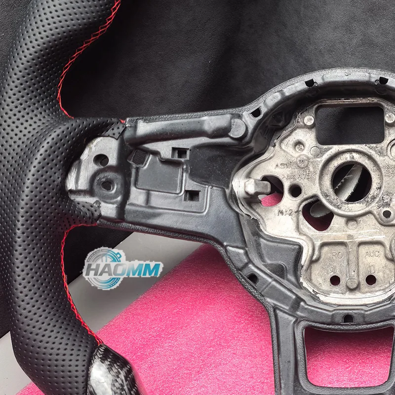 Volant en fibre de carbone rouge pour Volkswagen Golf 7 MK7.5 GTI R GTD GTE Passat B8 Tiguan MK2 Polo GTI - Accessoire de performance améliorée