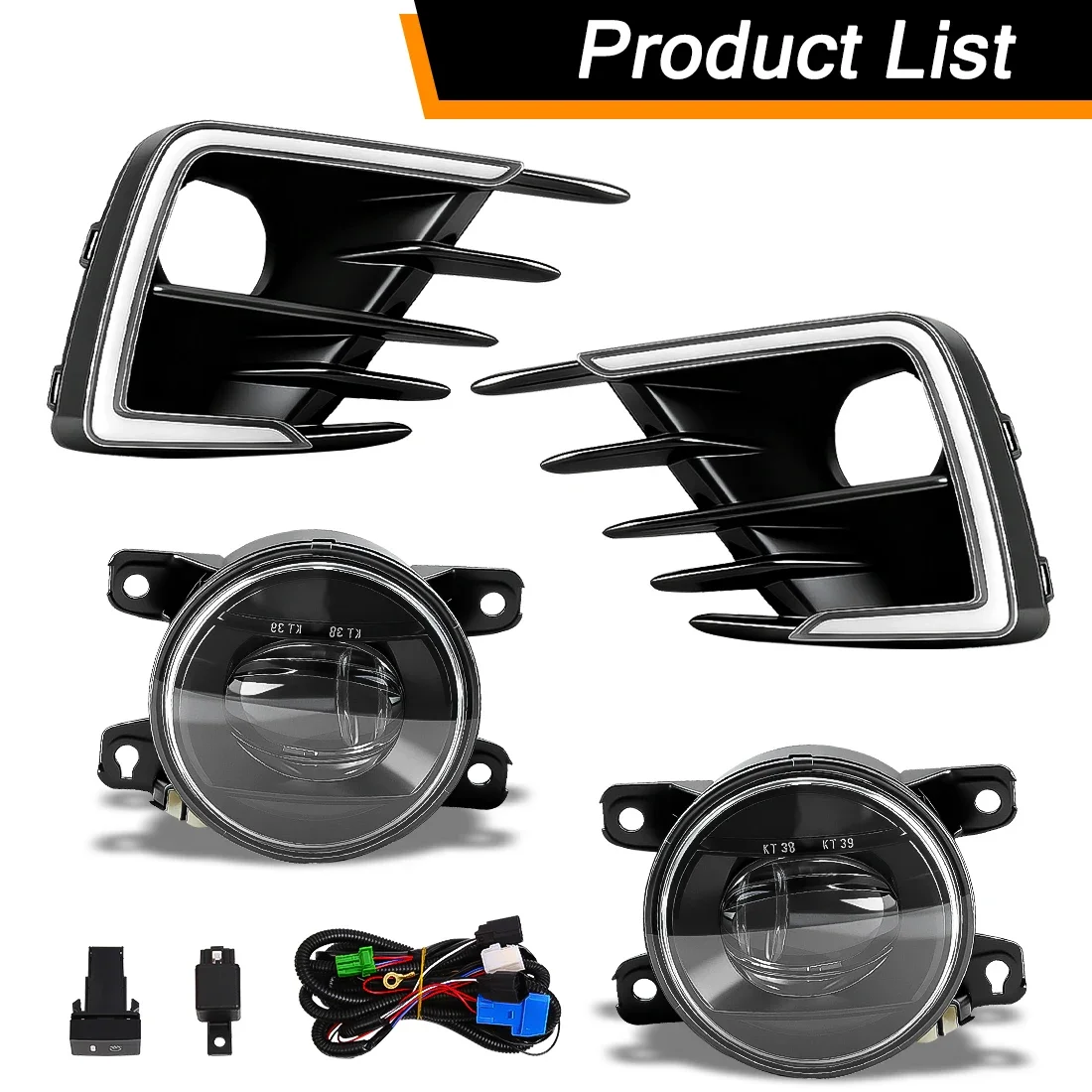 

White and Yellow DRL For Honda City RS 2020 2021 2022 Daytime Running Light Front Bumper Fog Light with Wire Kit Car Accessories