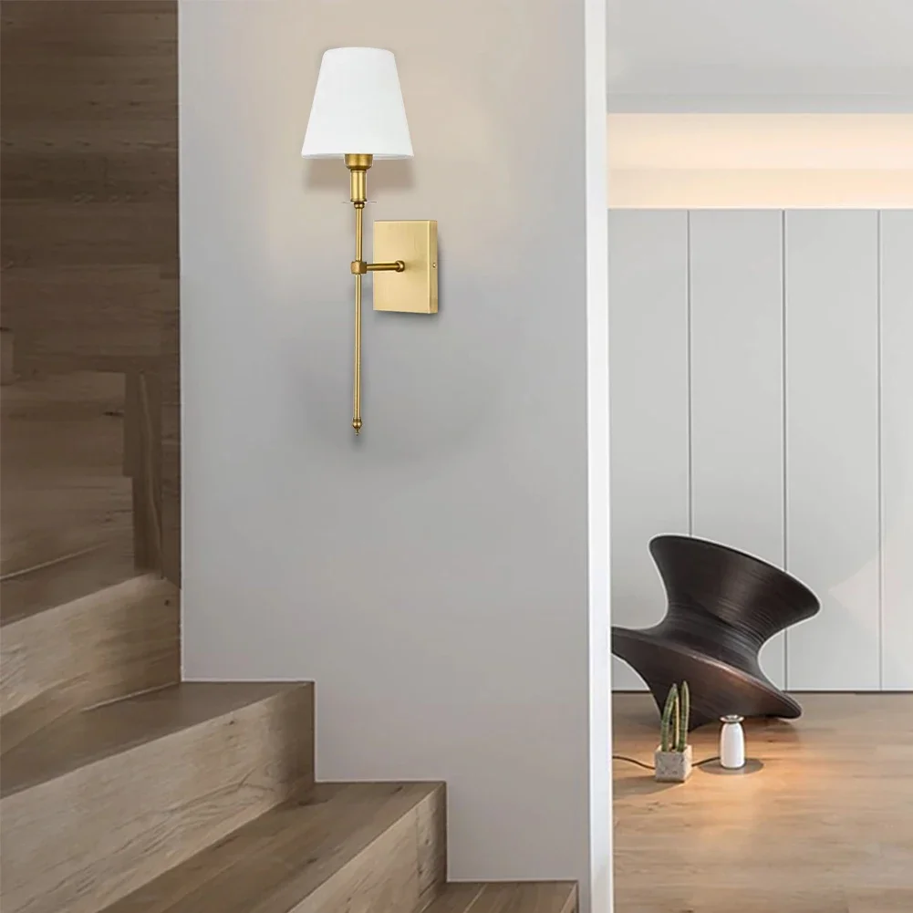 2 szt. Lampka nocna do przejścia w stylu skandynawskim pojedyncza głowica lampa ścienna 3000K-6000K elegancka latarnia ścienna do salonu hotelowego