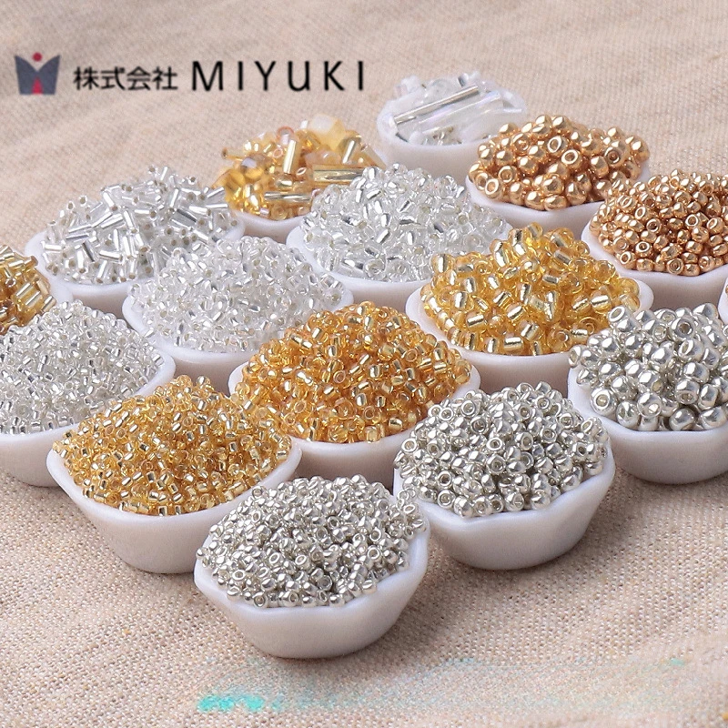 MIYUKI Kanjo Gold/Silver Plated Glass Beads 1.5-3mm Multi-Sized Colorfast for DIY Bracelet Spacer Beads