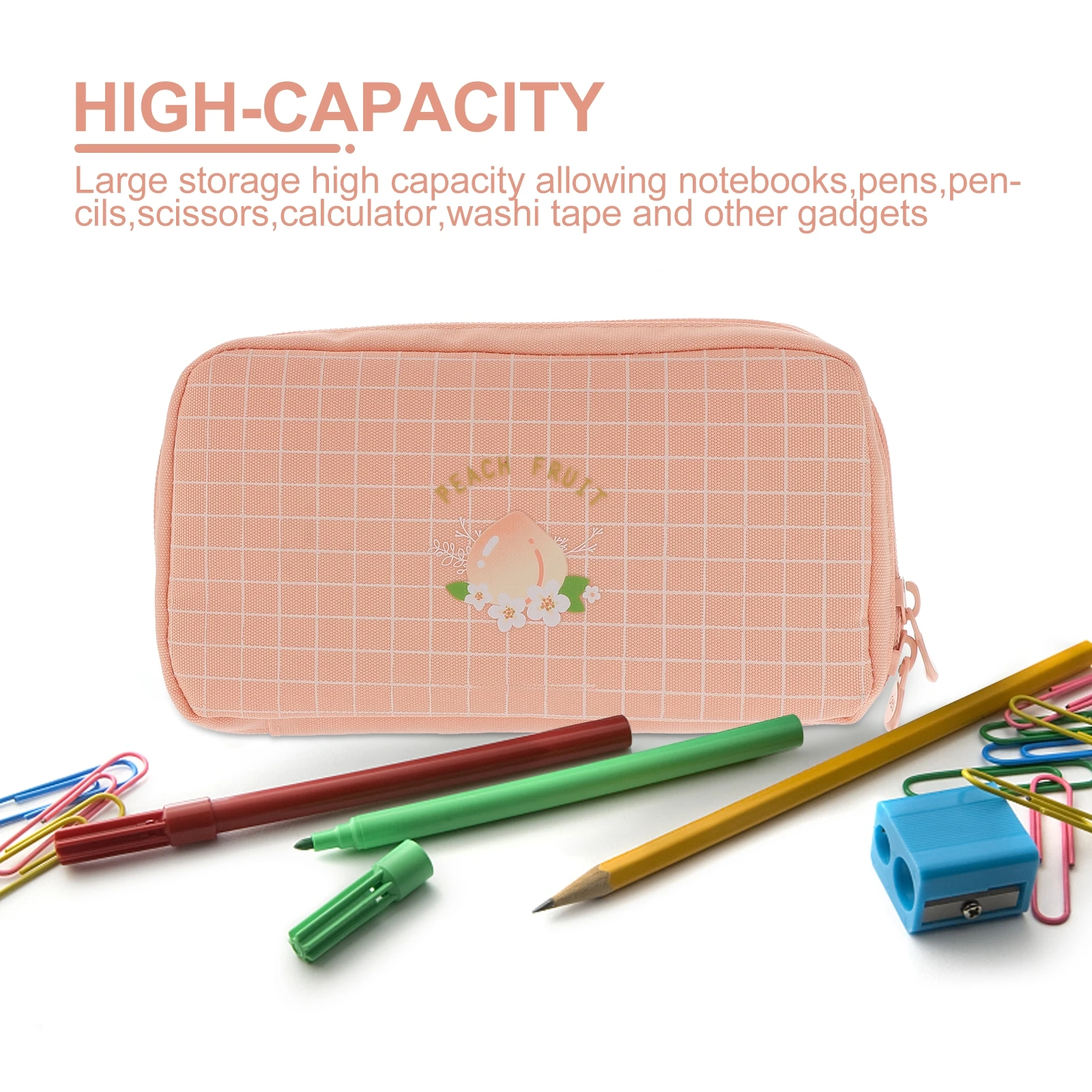 

Cute Print Pencil Case Large Capacity Pen Bag Nylon Stationery Organizer School Supplies Coin Travel Wallet Washable