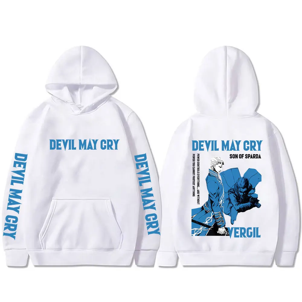 أنيمي الشيطان قد يبكي ابن سباردا فيرجيل الجرافيك هوديي الرجال النساء عادية القطن Vintage البلوز الذكور فضفاض كنزة بمقاس كبير