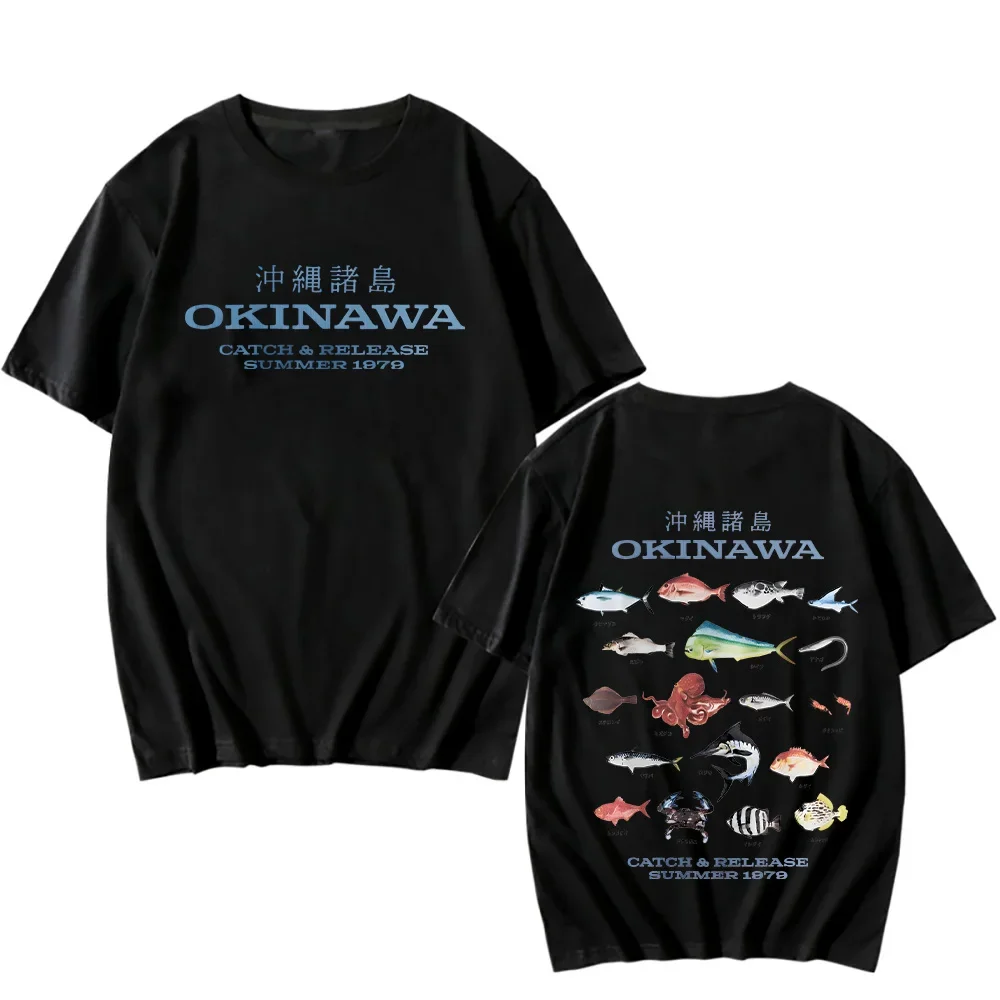 

Okinawa Catch Release Summer 1979 T-shirts Casual Cotton Tee Sea Fishing Enthusiasts Clothing Short Sleeve Tshirts O-neck Tops