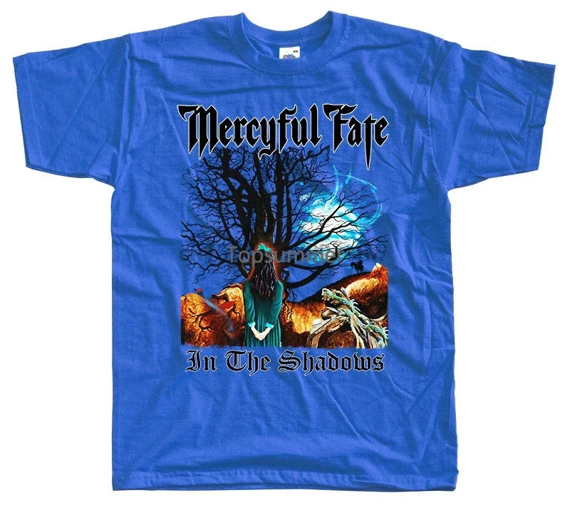 Mercyful Fate - In The Shadows 1993 Blue T Shirt King Diamond Tops Male T Shirt Men