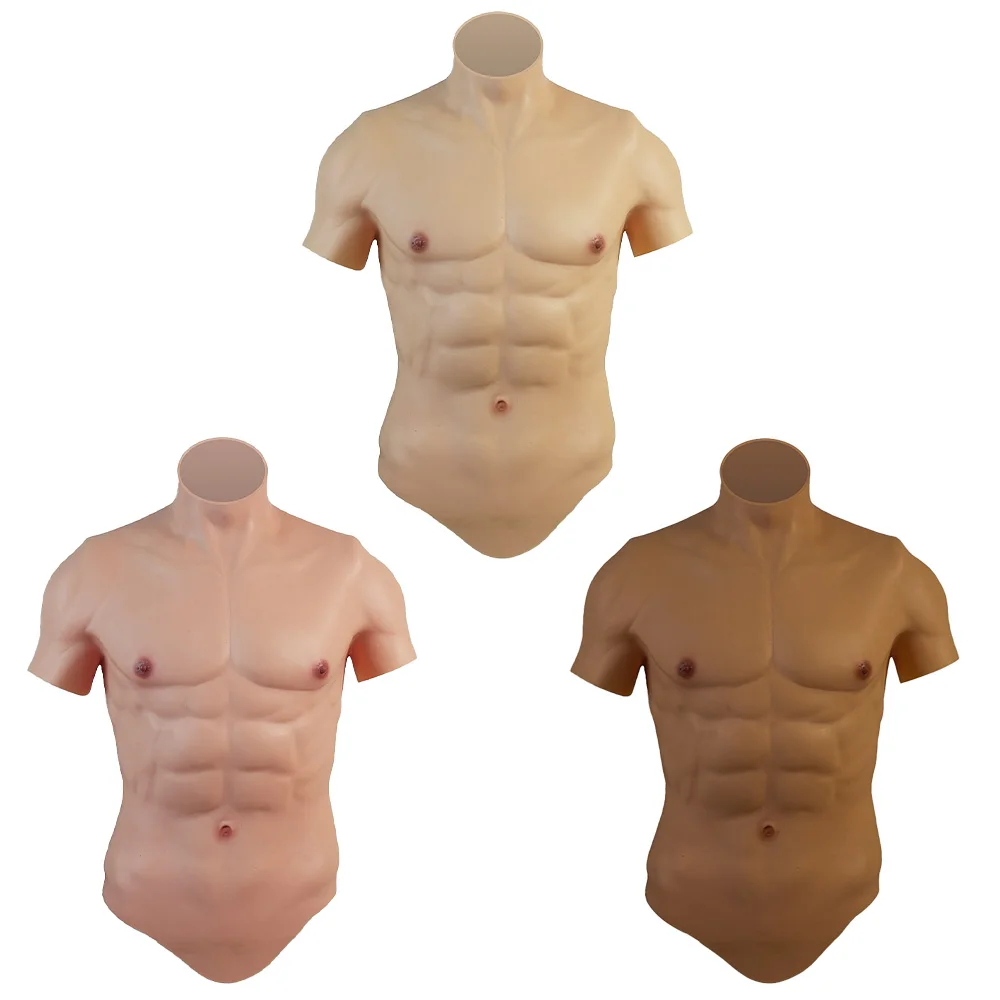 Silikon Muskel Brust Realistische Männliche Brust Weste Bauch Muskel Simulation Haut Silikon Weich