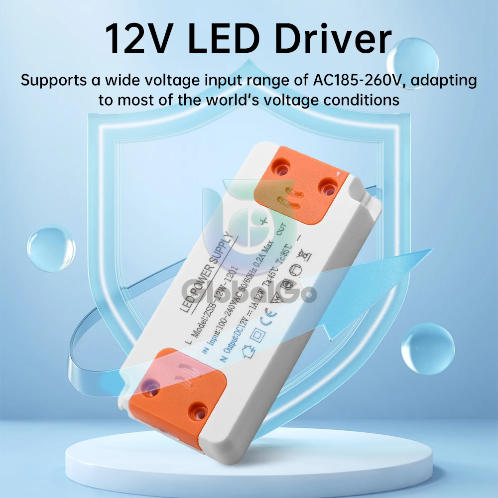 

12W 18W 24W 36W Ultra Thin Lighting Transformer LED Power Supply AC185-260V to DC12V Transformer Adapter for LED Strip Lamp