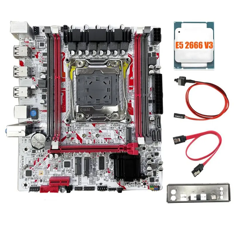 ABFM-X99 Motherboard+ E5 2666 V3 CPU X99G757 Gaming Motherboard LGA 2011-3 DDR3 HM55 Chip Up To 64GB Of Memory Support