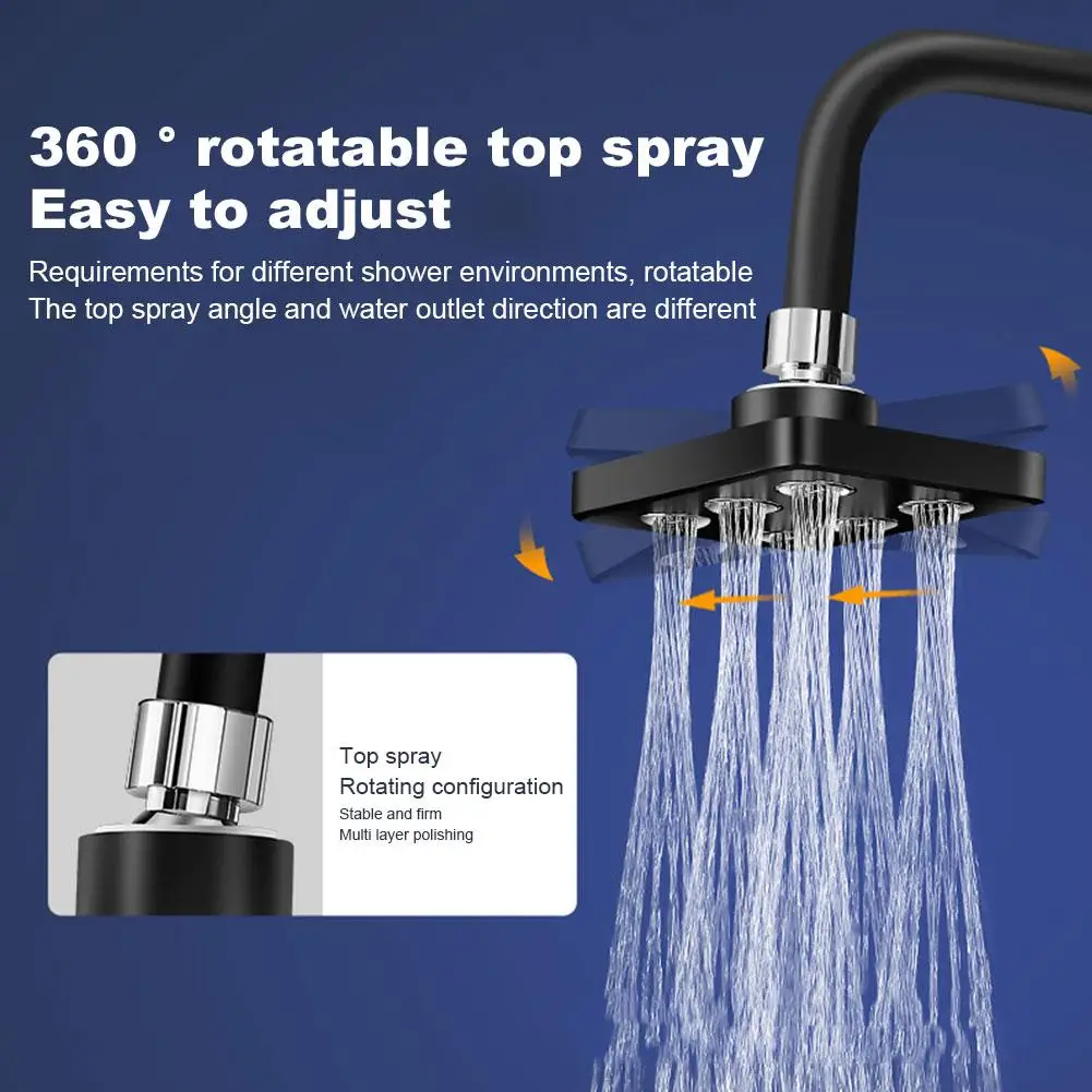 360° Mini-Surround Pressurized Shower Head Large Water Rain Shower Head Showerhead Shower Bathroom Accessories