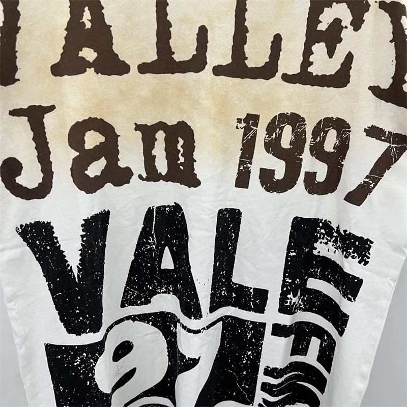 

VALLEY Oversized White Washed Shirts Men Women 1:1 Best Quality American Retro Vale T-Shirts