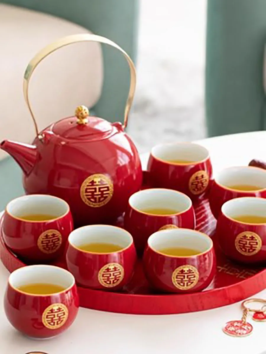 Ceramic Tea Set For Weddings Home Teapot Engagement And Dowry Gift New Lyweds