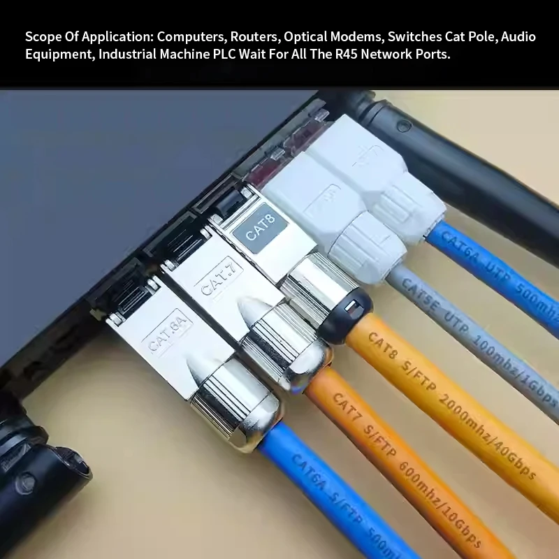 Pressure-free RJ45 Crystal Head for Industrial Grade Network Cable CAT5E CAT6A CAT7 Shielding Gigabit 10GB Network Connector