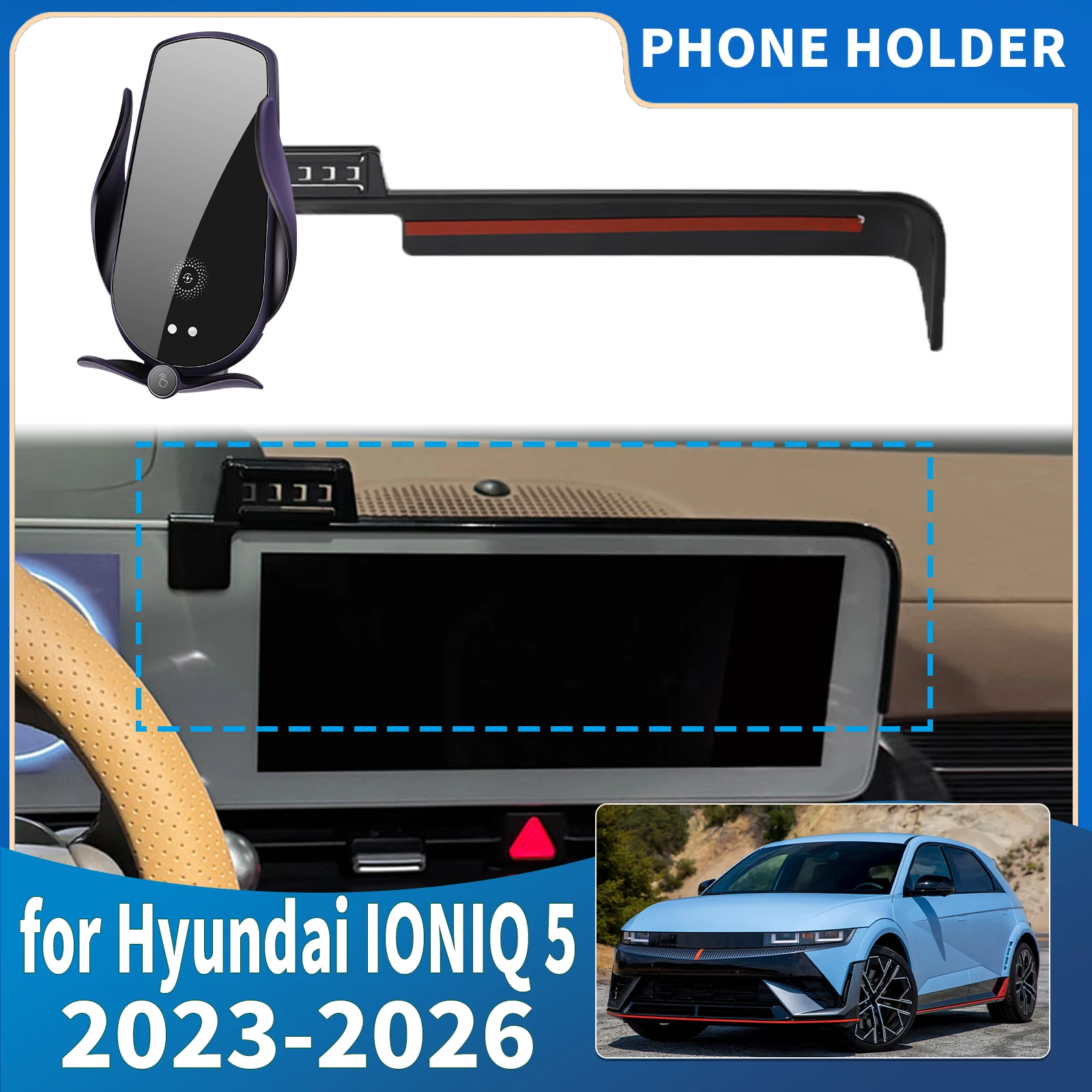 

for Hyundai IONIQ 5 2022 2023-2026 N-line ​​Integrated Screen Mount Phone Holder Mount Car accessoires