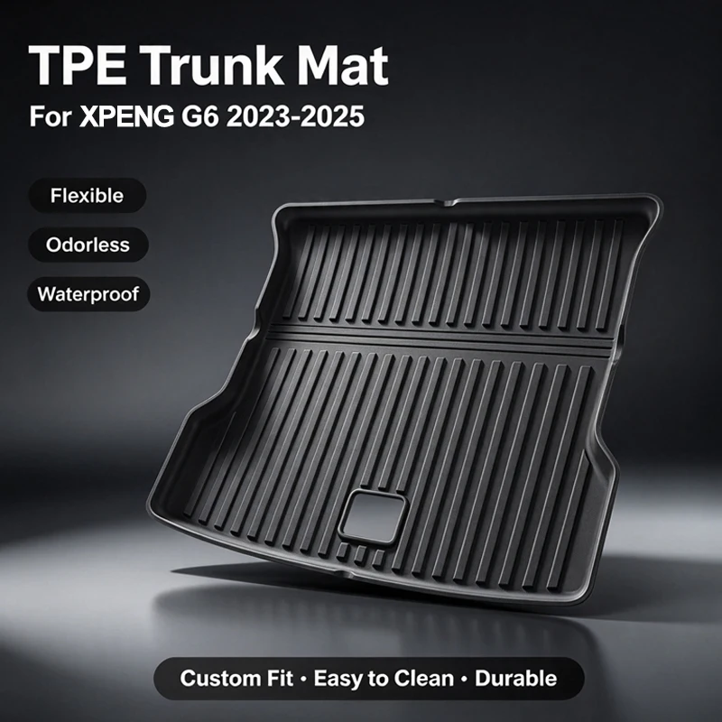 For XPENG G6 2023 2024 2025 Eco-Friendly TPE Trunk Mat Non-Slip Dustproof Car Cargo Liner Auto Interior Accessories