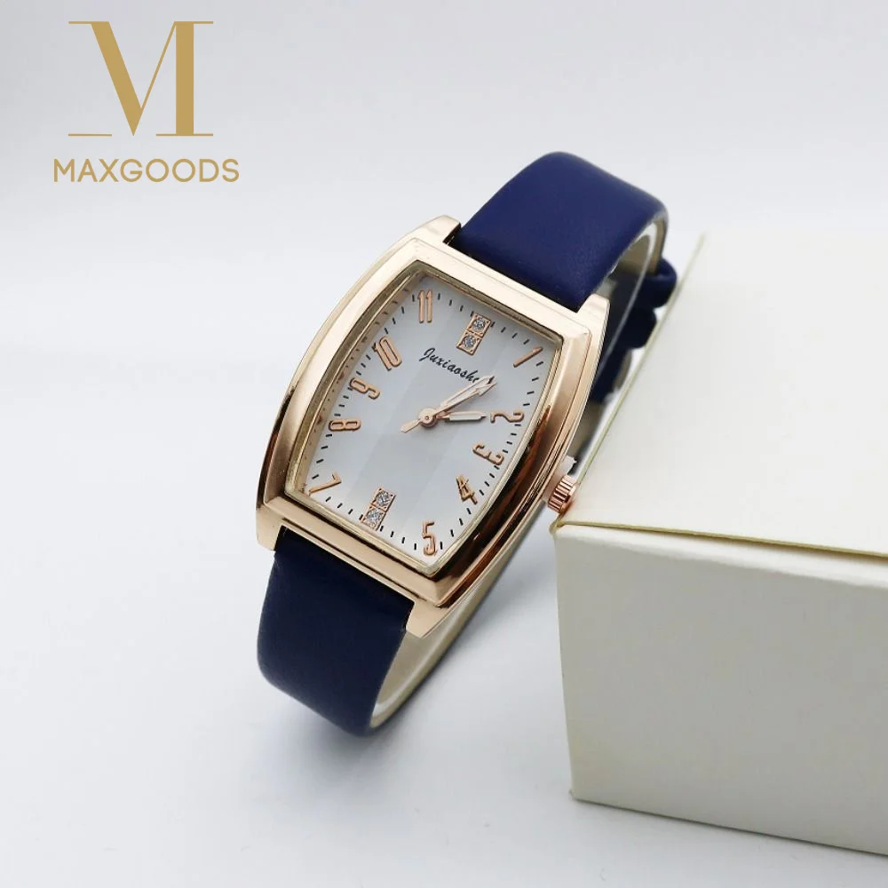 Elegant Retro Women's Watch with Diamonds Square Quartz Watch Digital Leather Wrist Watches for Women Ladies Gifts