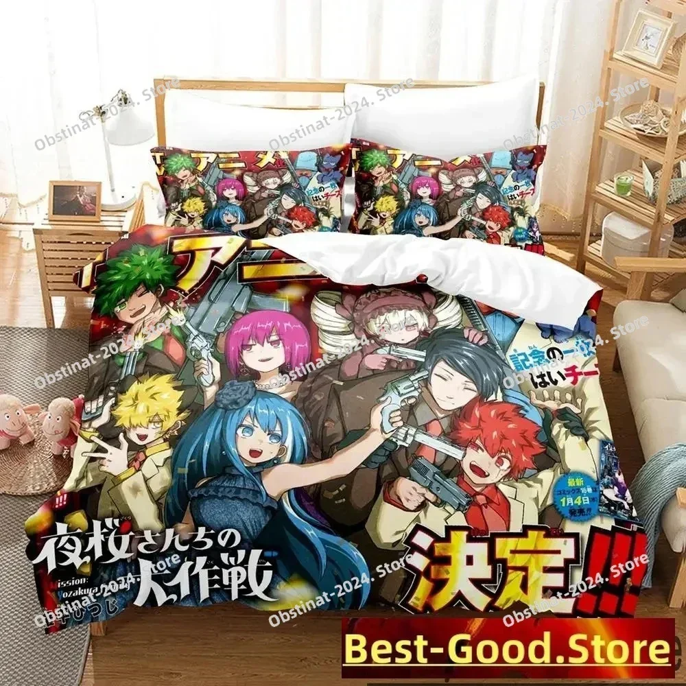3D Anime Mission Yozakura Family Bedding Set Printed single Comforter Quilt Duvet Cover Pillow Case 3 Pieces Set Kids Adult Size