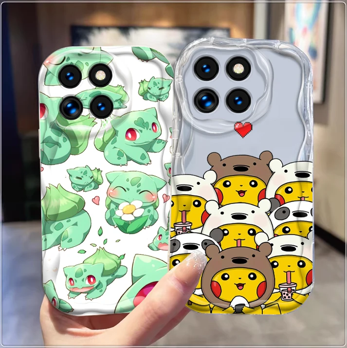 Bulbasaur Pikachu Pokémon For Xiaomi Mi 14 12 12T 11 Lite Poco M6 X6 X5 X4 X3 M3 F4 Pro GT NFC 5G Wave Oil Back Phone Case