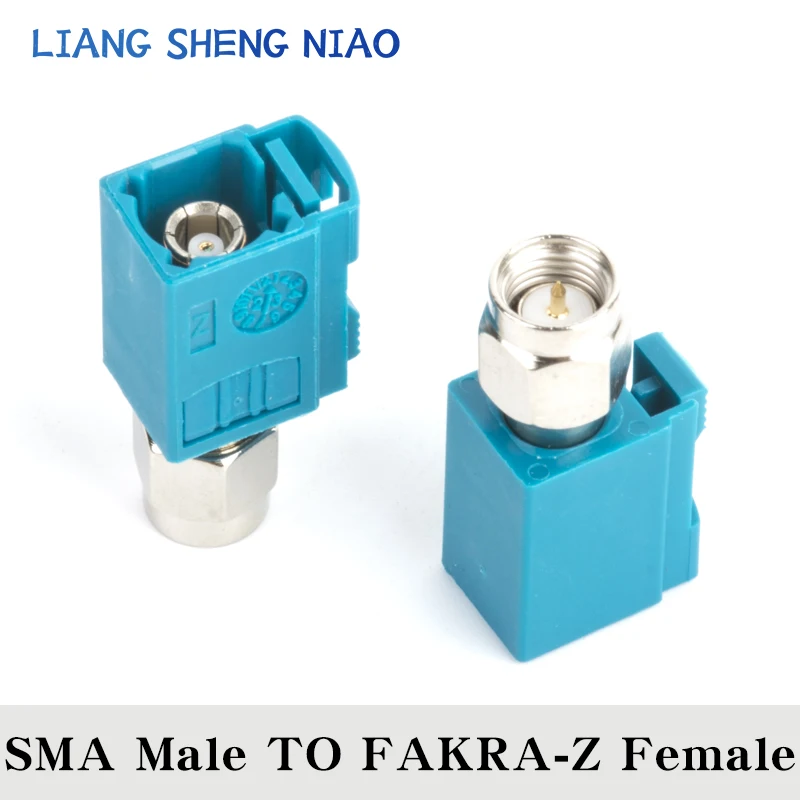 10pcs NEW Fakra Z to SMA Adapter 50 Ohm Blue Fakra C Female Jack to SMA Male Plug Straight Adapter Fits all types of FAKRA plugs