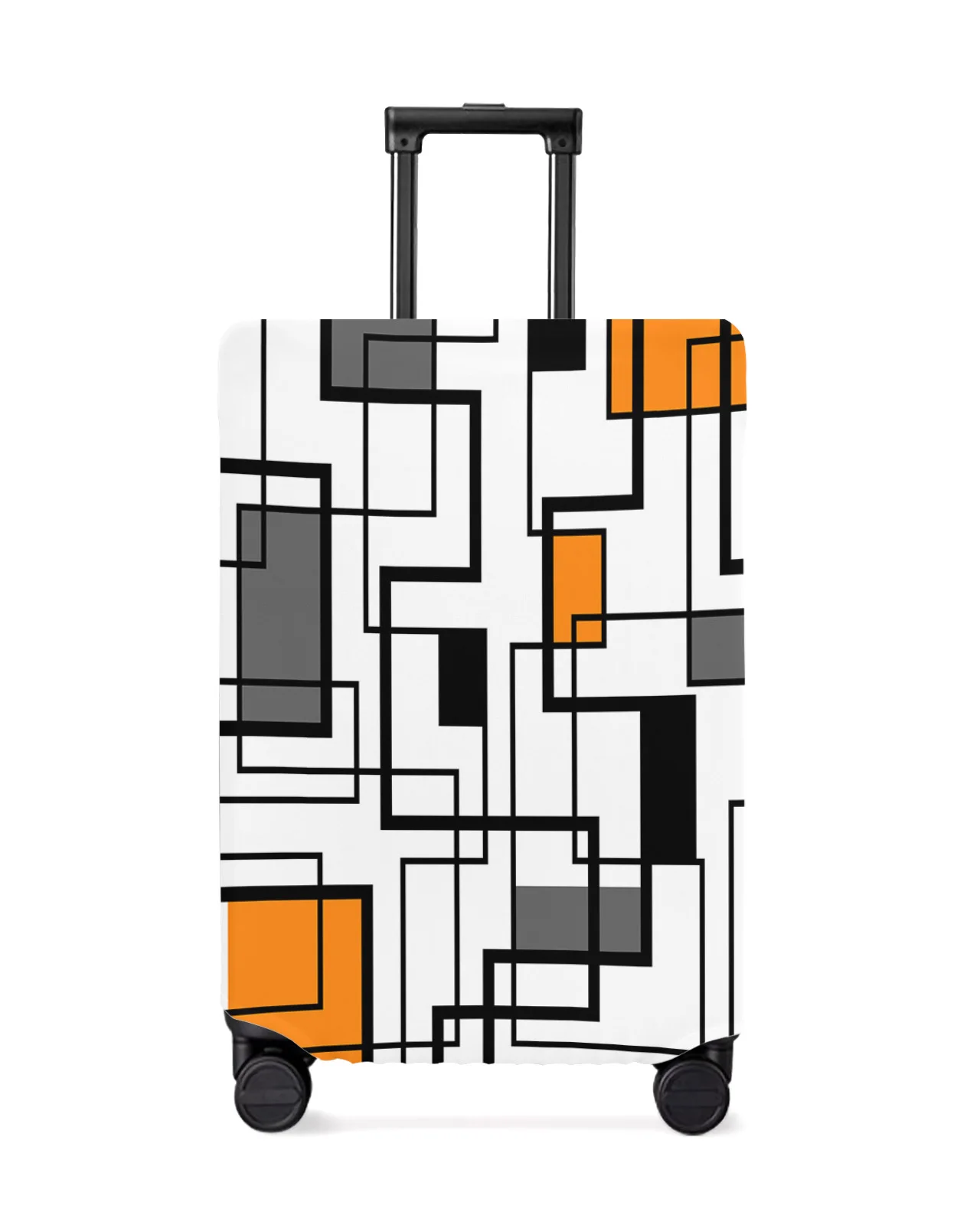 

Abstract Geometry Modern Art Orange Luggage Cover Stretch Baggage Protector Dust Cover for 18-32 Inch Travel Suitcase Case