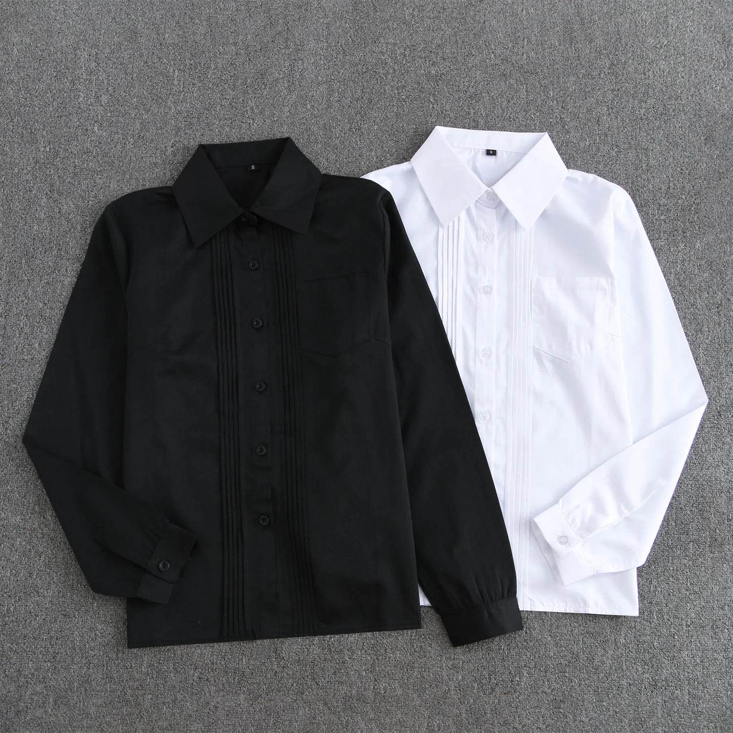 

New Shirt Long Sleeve Square Neck Shirt Student Shirt