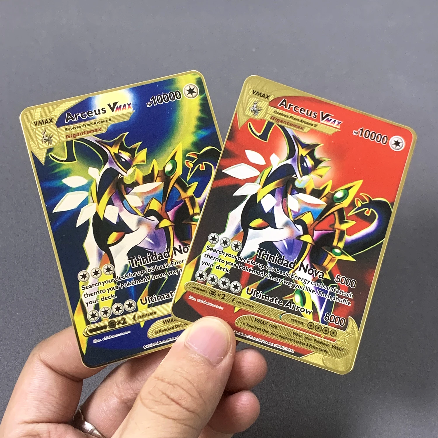 10000 Point Arceus Vmax Pokemon Metal Cards Diy Card Pikachu Charizard Gold Limited Rare Edition Kids Gift Game Collection Cards 