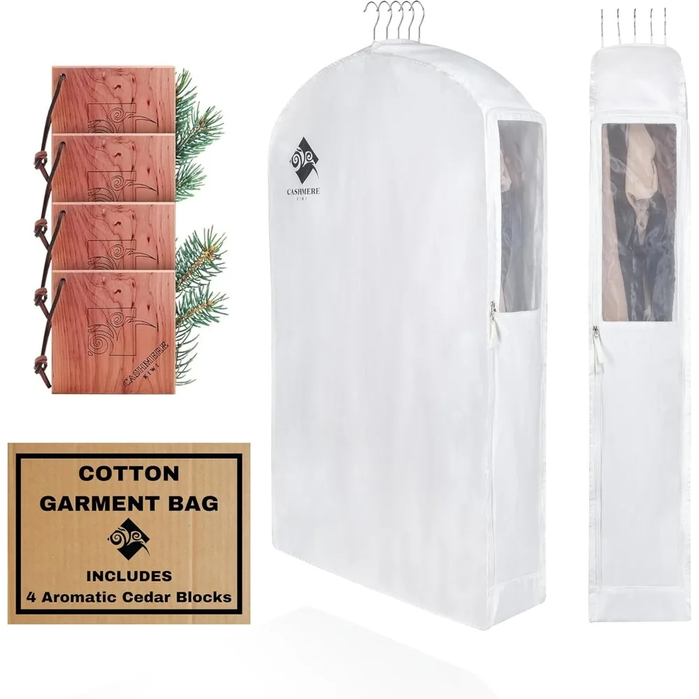 

40-дюймовая хлопковая сумка для одежды с кедровыми блоками для хранения одежды, защиты от моли и свежего запаха