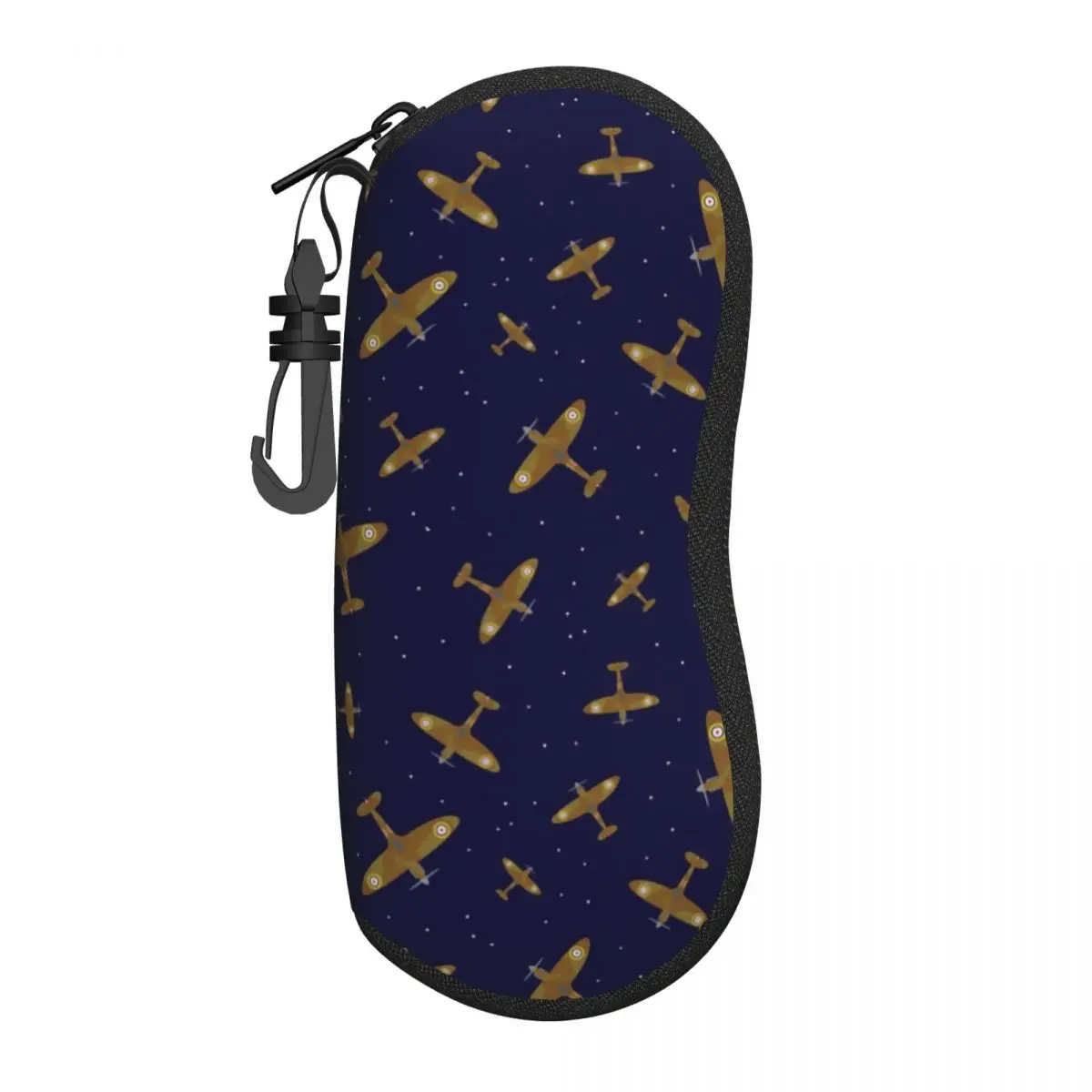 Spitfire War Planes In Flight On Navy Blue Glasses Case Stylish Supermarine Fighter Pilot Shell Eyeglasses Case Sunglasses Box