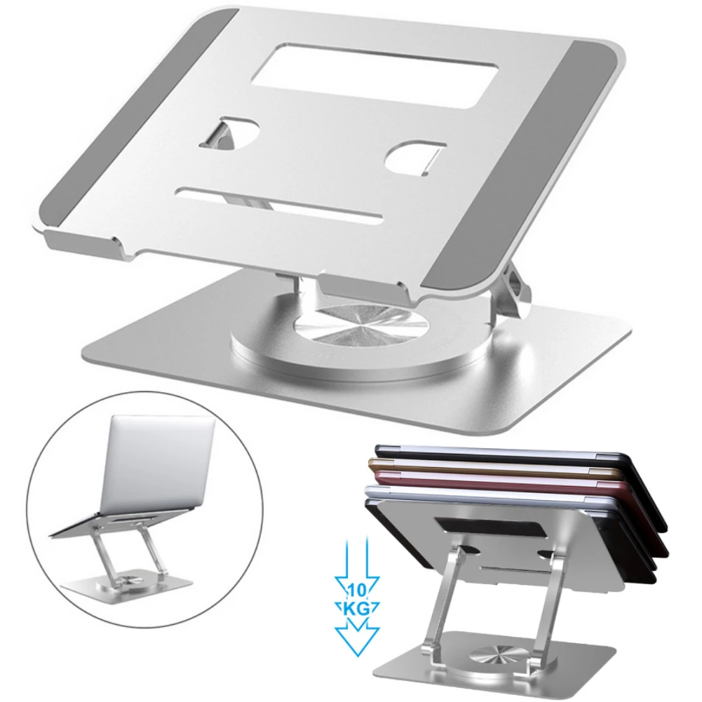 Foldable Laptop Stand Aluminum Alloy Lifting Cooling Notebook Support Bracket 360°Rotatable Tablet Holder Base for MacBook Pro