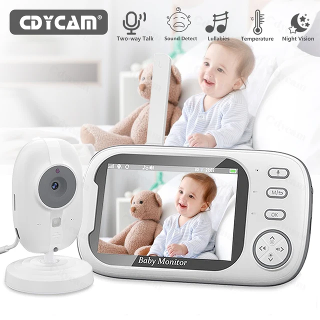 Cdycam Nowa 3,5-calowa bezprzewodowa niania wideo z noktowizorem Monitorowanie temperatury 2-kierunkowa kamera bezpieczeństwa Audio Talk Baby Nanny