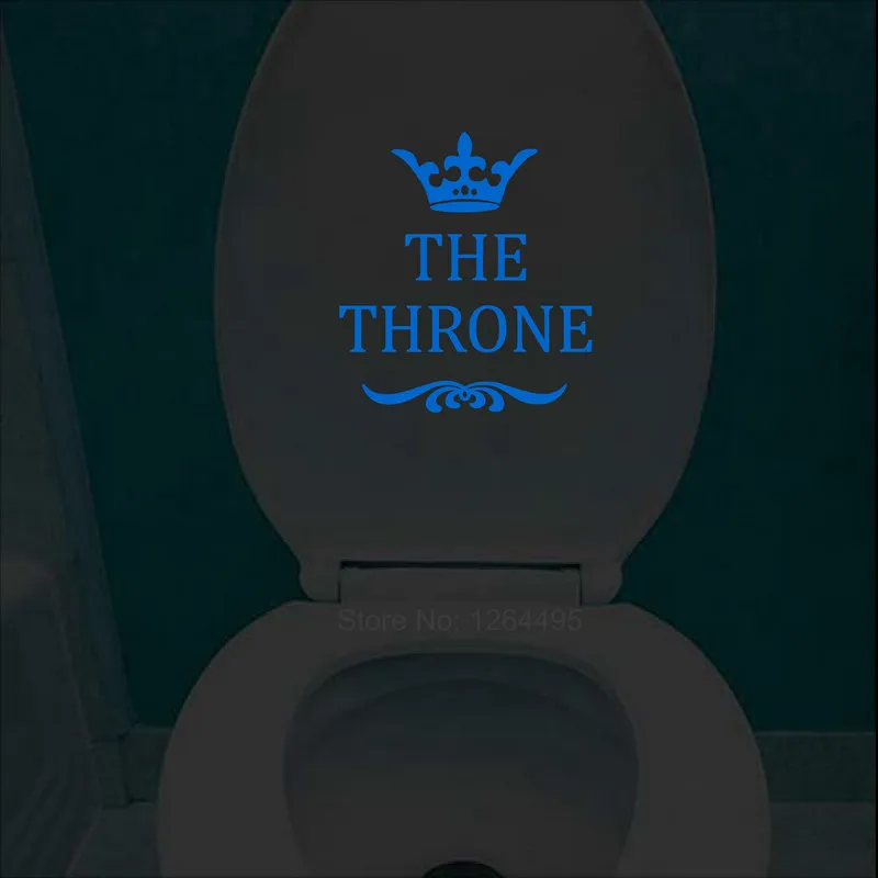 the throne Funny Interesting Toilet Wall Stickers Glow in the Dark Bathroom Decoration Accessories Home Decor Luminous Sticker