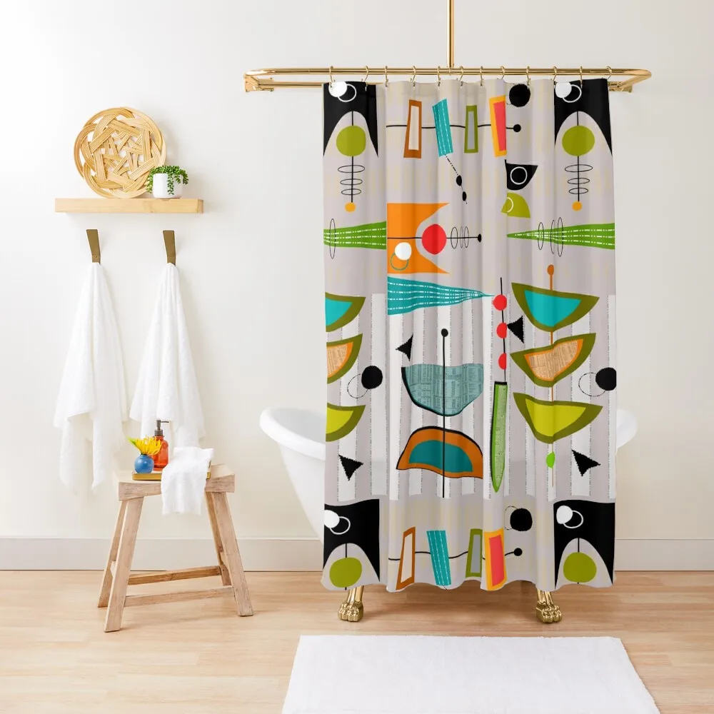 

Mid-century Modern Abstract #55 Shower Curtain Waterproof Shower Bathroom And Shower Products Bathroom Accessory Curtain