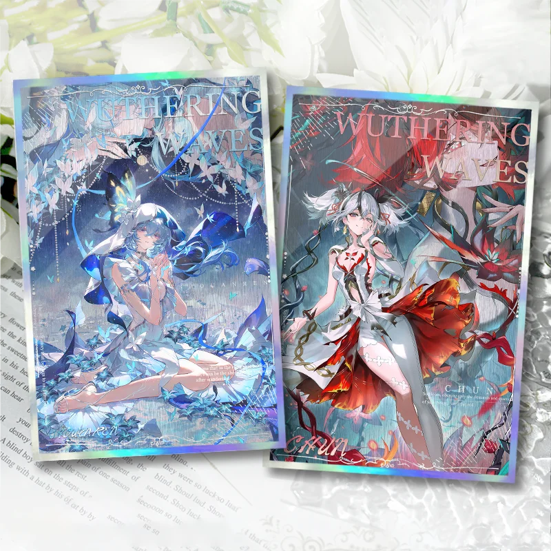 

Wuthering Waves Anime Character Autograph Art Card Laser Shiny Collectibles Card Super Beautiful Desktop Decoration Gift for Fan