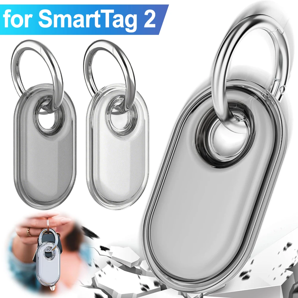 

Прозрачный защитный чехол для Samsung Galaxy SmartTag 2, водонепроницаемый защитный держатель с кольцом для ключей для Samsung SmartTag 2