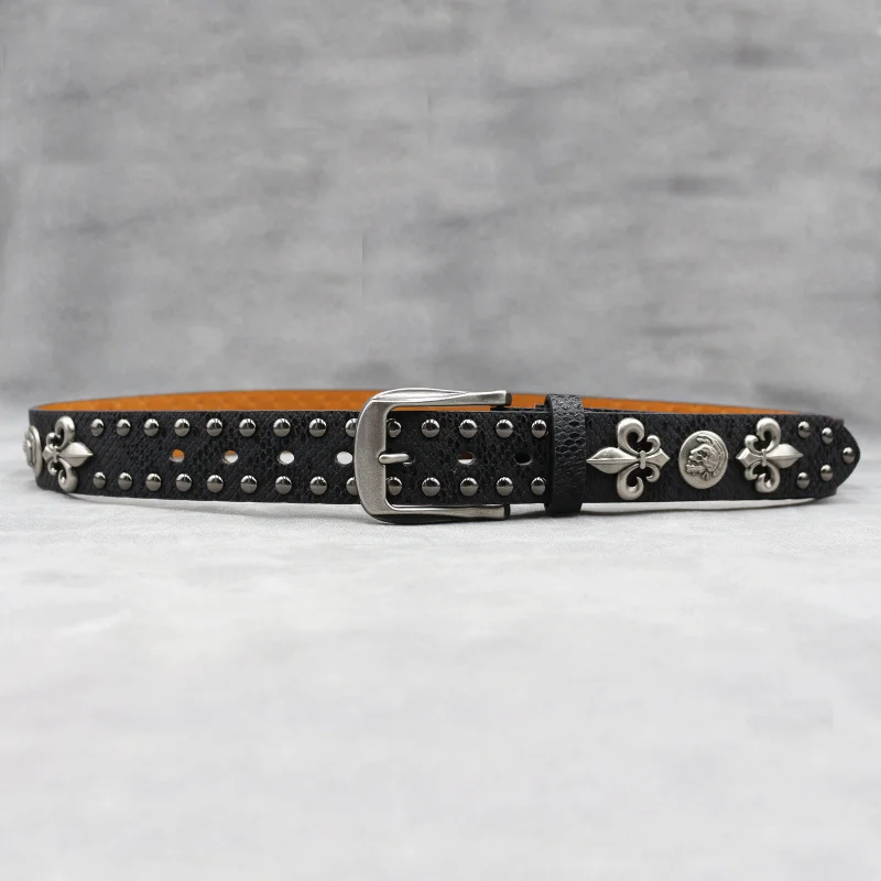 فاسق الرجال حزام المرأة الجمجمة برشام حزام الأفعى نمط حزام الزخرفية تنوعا #2