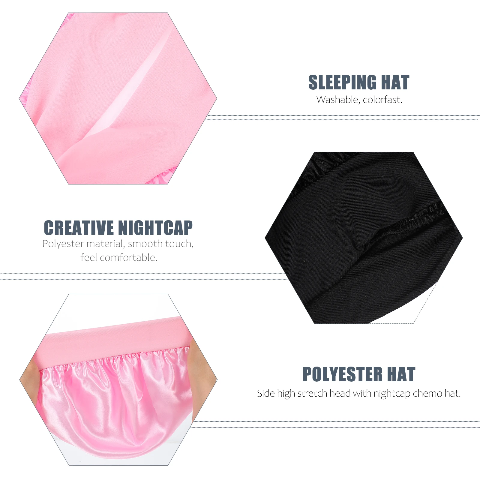 

2pcs High Elastic Sleep Bonnet For Women Home Protective Hat Non-Slip Comfortable Bonnet For Long Braids Curly Hair