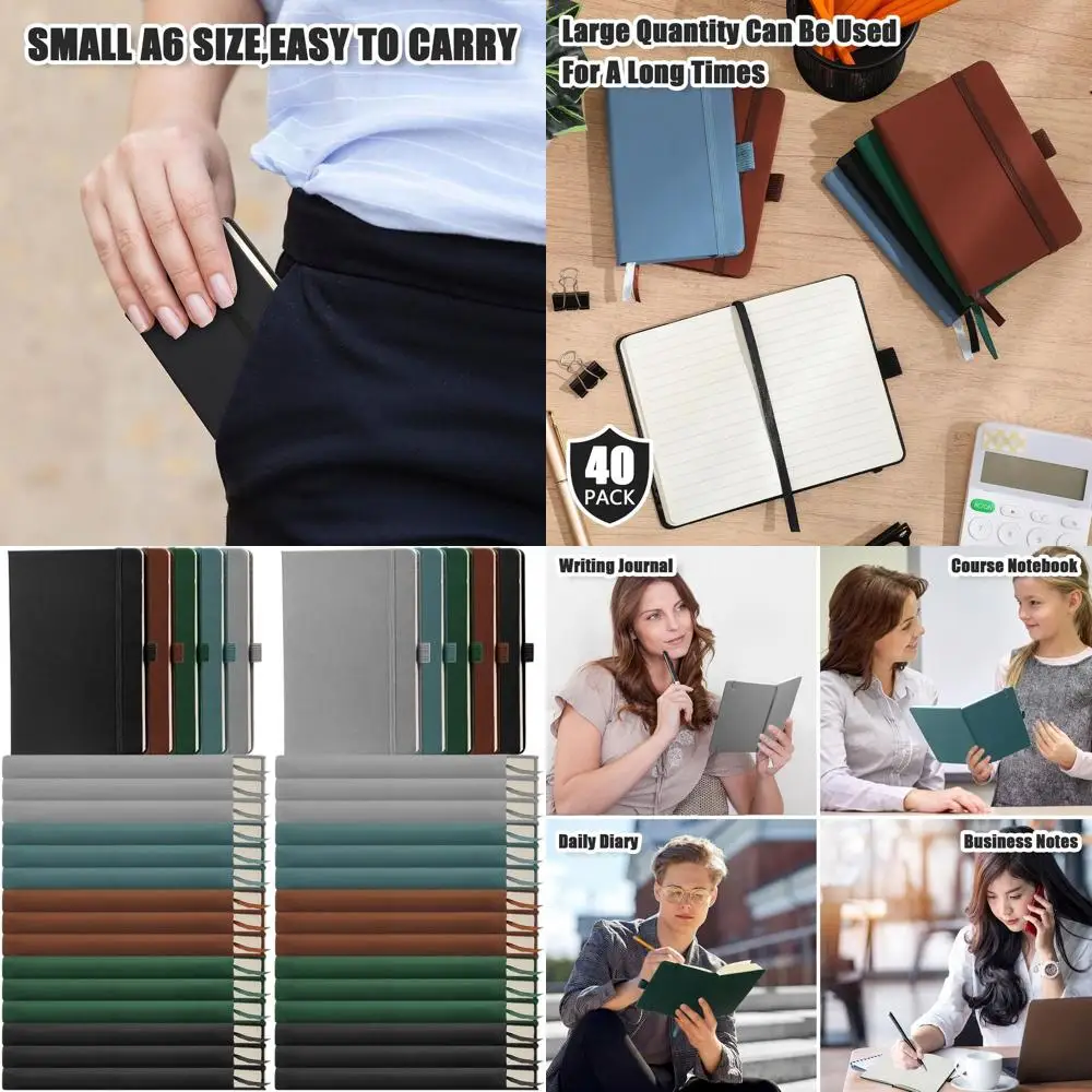 

Мини-блокноты формата А6 в твердом переплете, 3,5 x 5,5 дюймов, линованные, из искусственной кожи, разноцветные, для офиса, S