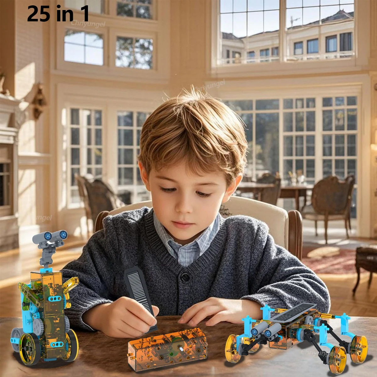25 في 1 مجموعة الروبوت الشمسي لعب للأطفال الأولاد لعبة تعليمية لتقوم بها بنفسك أدوات تجربة العلوم الجذعية مجموعات الروبوتات الكهربائية الهدايا