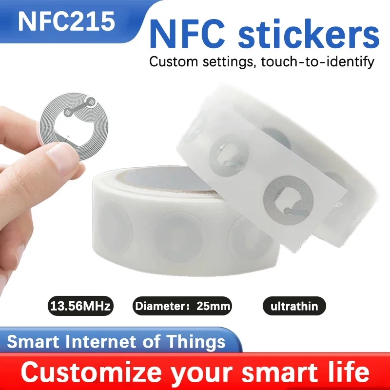 Ntag215 Self-adhesive NFC Lable Tag Sticker 13.56MHz ISO14443A Universal 215 Phone Available Adhesive Label