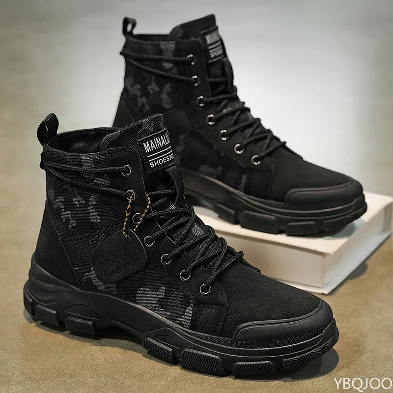 Fashionable versatile men's shoes autumn winter new high cut thick soled shoes short boots casual comfortable men's shoes image 4