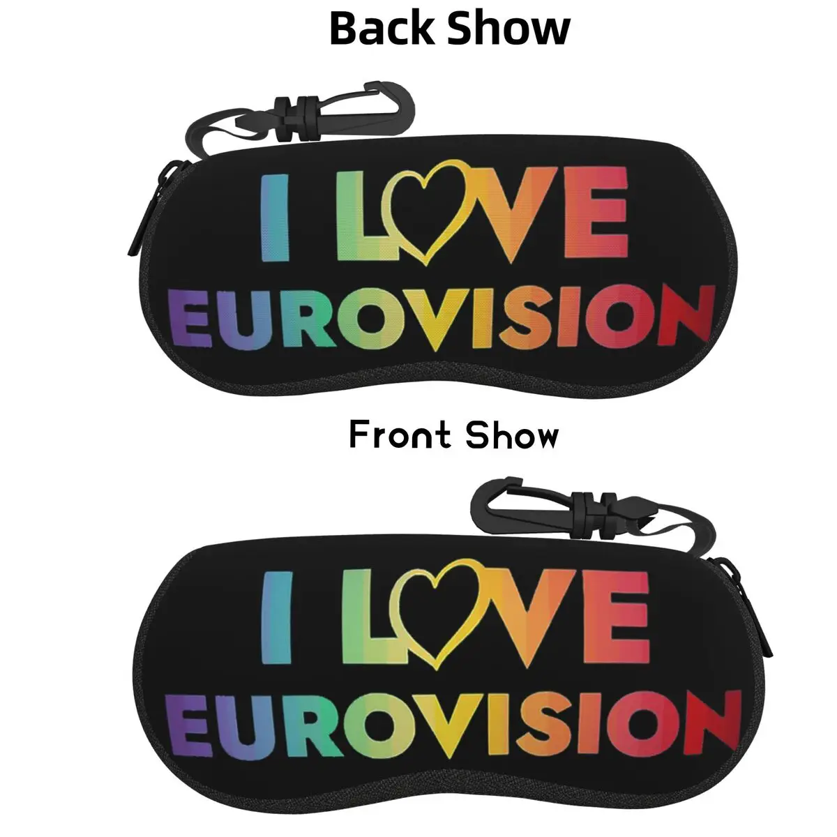 

I Love Eurovision Shell Glasses Case Protective Sunglasses Box Women Men Soft Eyeglasses Bag Pouch
