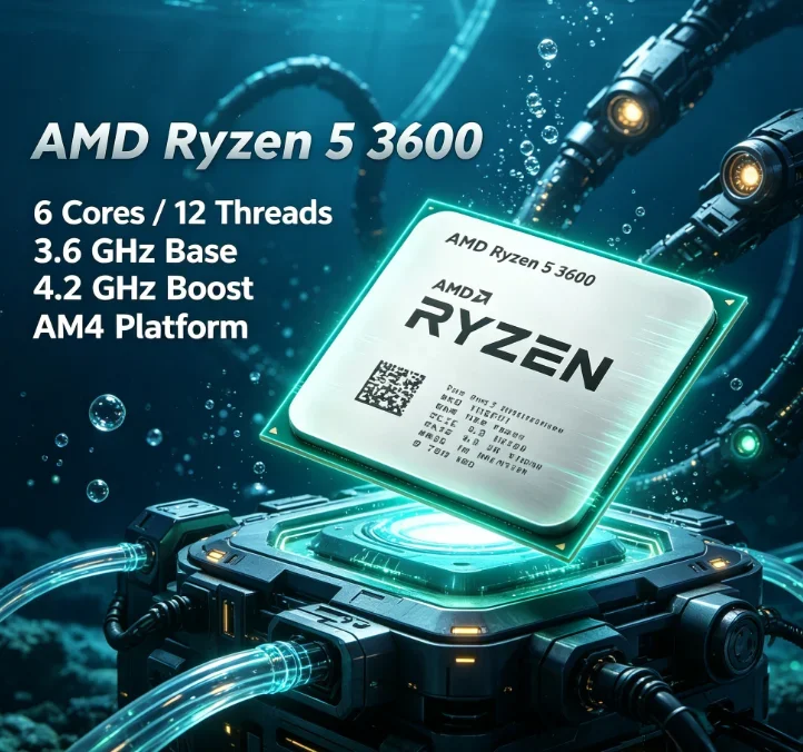 

Tray AMD Ryzen 5 3600 6 Core 12 Thread Processor 3.6GHz 32MB Cache AM4 Unlocked No Box Desktop Gaming CPU