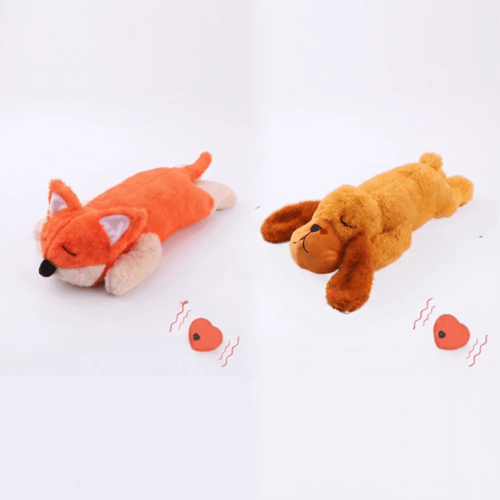 Heartbeats Simulator Sleep Aid Doll Realistic Calming Heartbeats Sound Dog Plush Toy Snuggle Durable Behavioral Training Toy