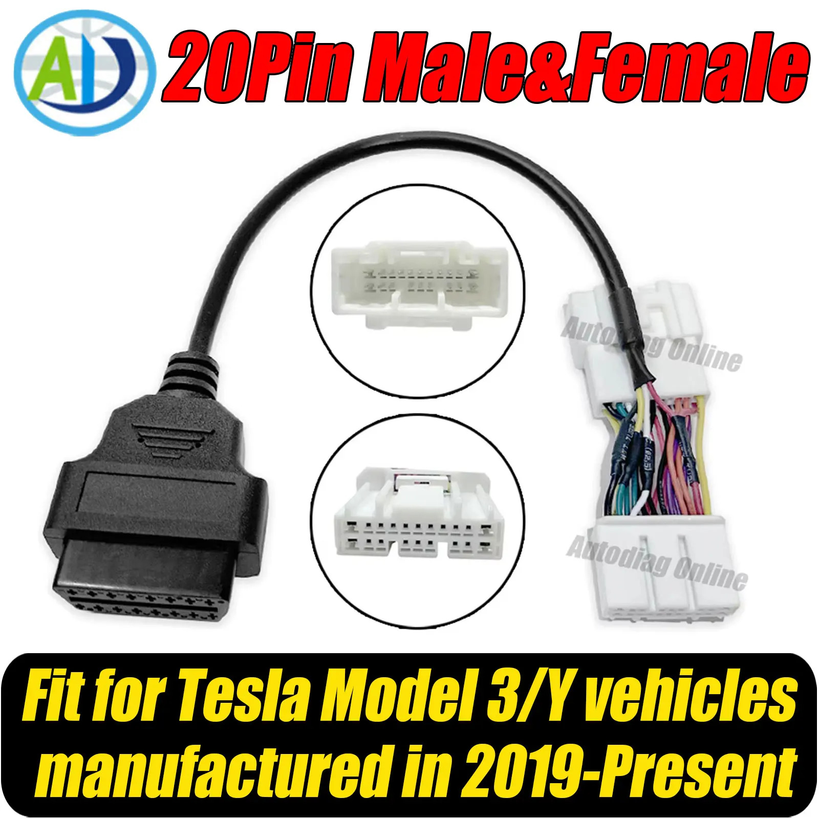 Ethernet-Kabel für Tesla Model 3/Y/X/S 1013230-00-A/1137658-00-C für Tesla Toolbox ENET Diagnoseadapter 26-Pin 20-Pin zu OBD2 – Detail 9