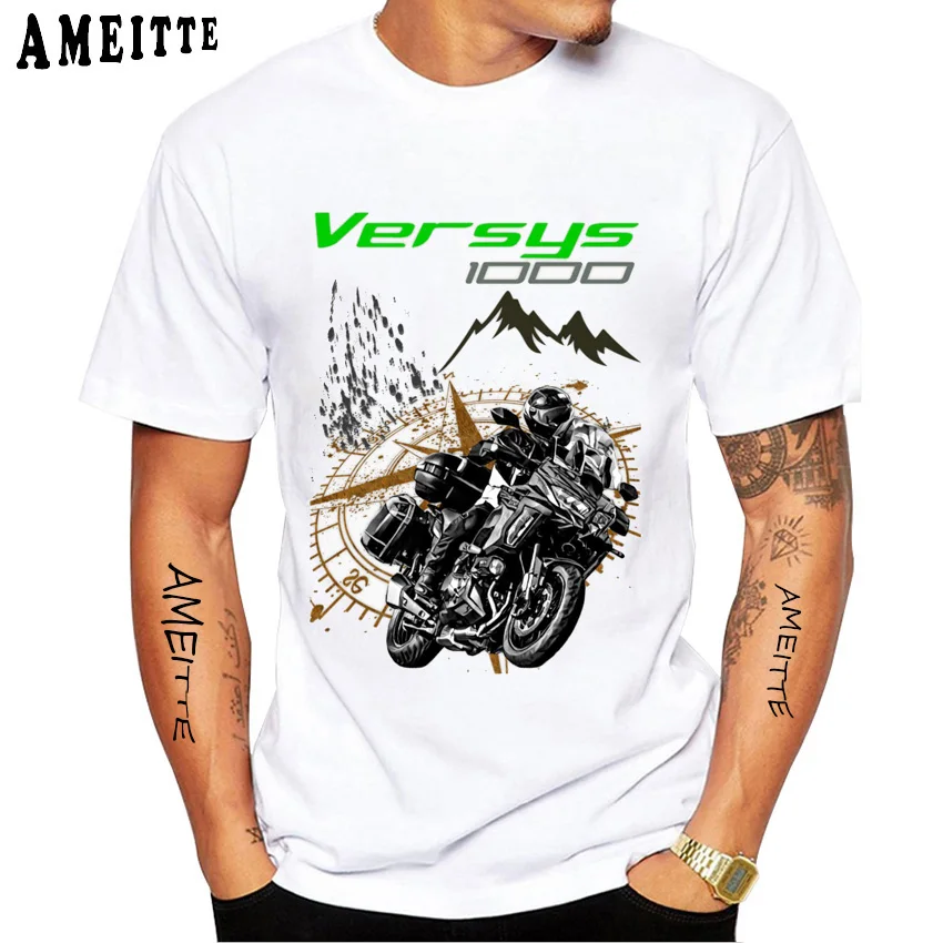 Versys 1000 850 Motorcycle RiderT-Shirt New Men Short Sleeve Boy Mountain GS Adventure Sport Tshirts Casual White Riding Tees