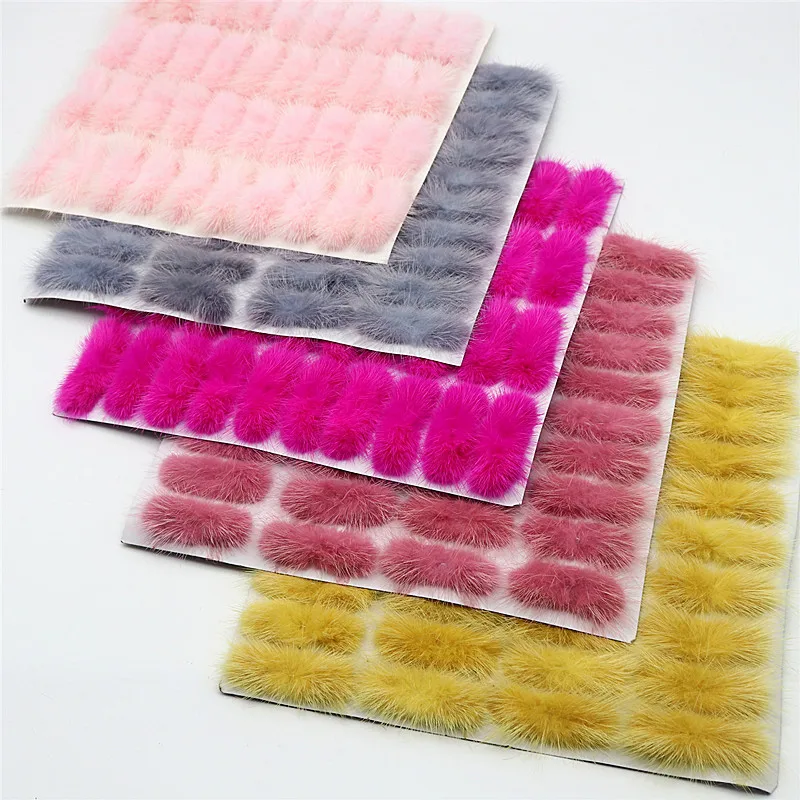40 sztuk norek futrzany pompon-Pom łuk krawat DIY spinka do włosów stroik stanik muszka DIY Bowknot etui na telefon rzemiosło materiały 3*7cm