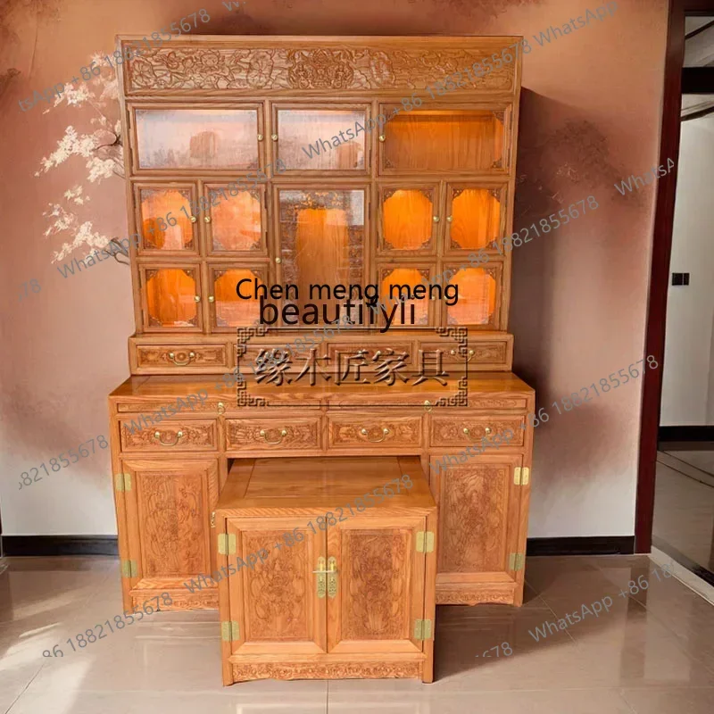 D178 H Solid wood Tibetan vertical cabinet serving table Tantra shrine Buddhist platform household offering cabinet Buddha table
