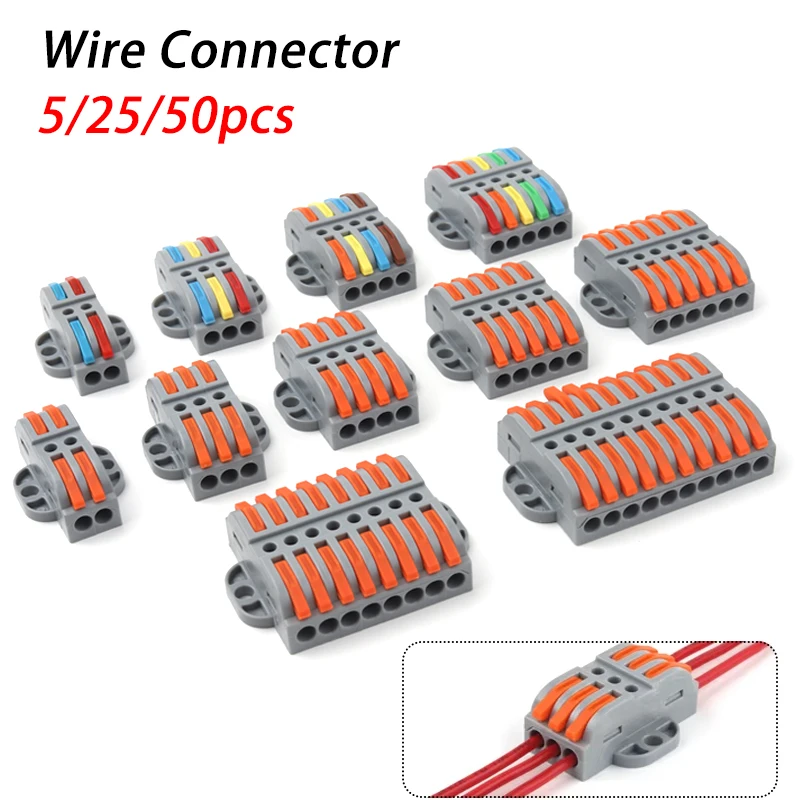 

Mini Quick 1 in Multiple Out Electrical Connectors Universal Compact Splitter Wiring Cable Connector Push-in Terminal Block