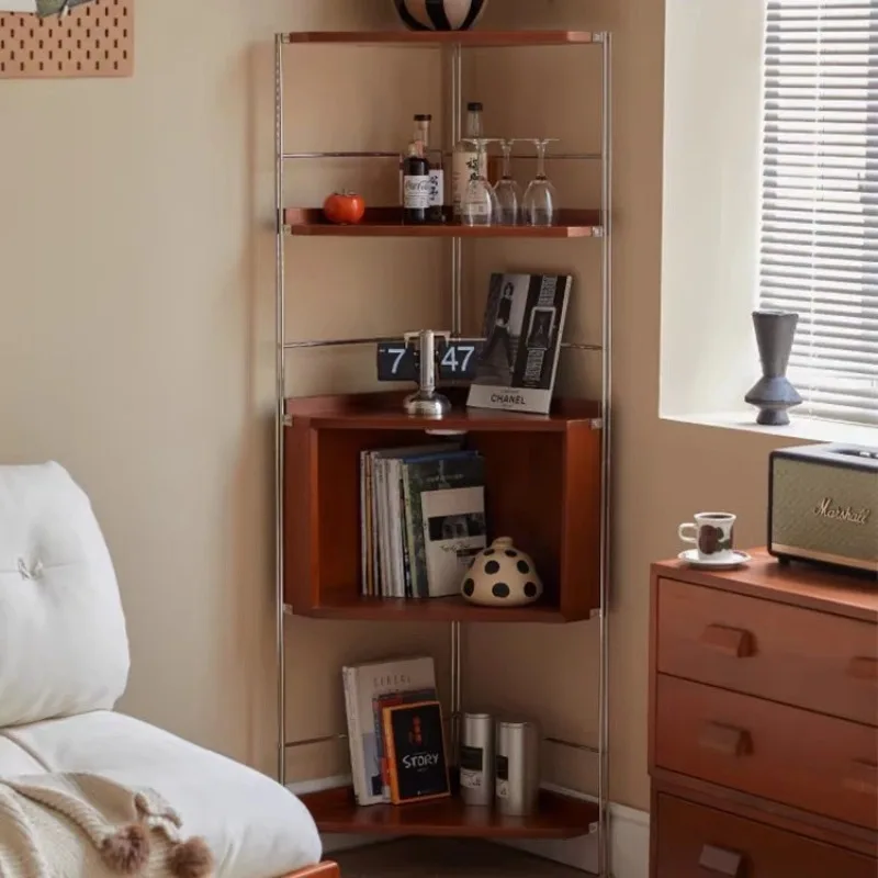 Cabinet Bedside Table Stainless Steel Floor Shelf Corner  Small Unit