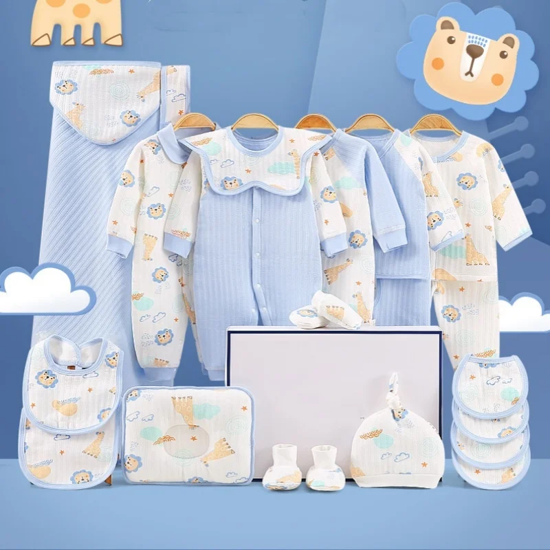 18/20/22 pieces/lot Newborn Baby Clothing Set Boys Girls 100% Cotton Infant Outfits Spring Autumn  Baby Hat Bib Clothes Suit