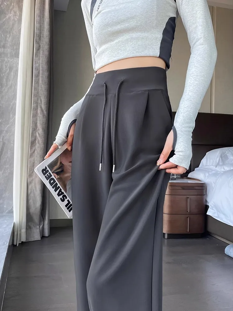 

Женские брюки-палаццо Slim Wide Leg, весна-осень 2026, новые, прямые, струящиеся, высококачественные, немнущиеся, для спорта и повседневной носки, для йоги